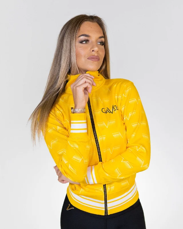 Gavelo Track Jacket - Lemon Belted Jacket Elasticated Jacket Padded Jacket