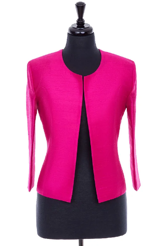 Juna Jacket in Hot Pink Satin Jacket Silk Jacket Chiffon Jacket