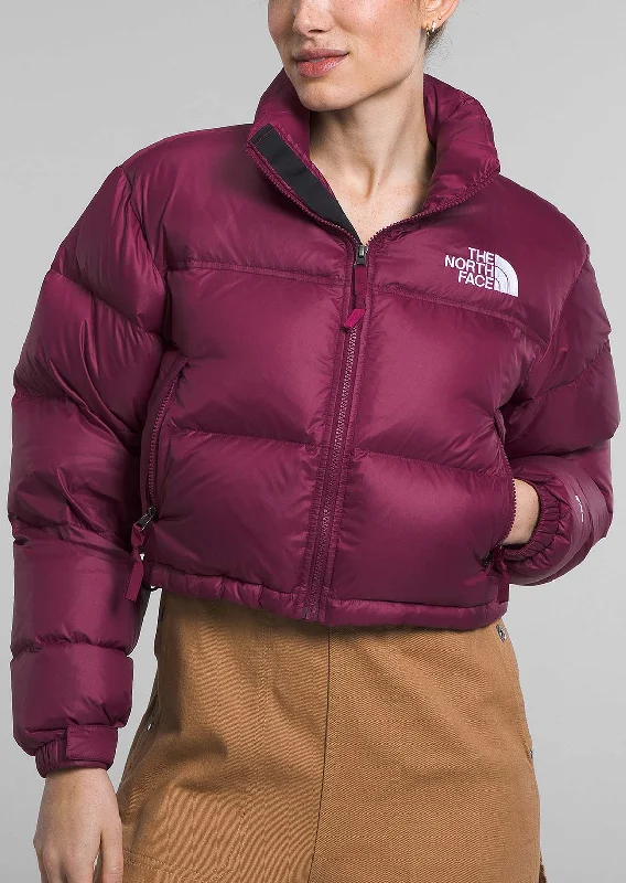 The North Face Women's Nuptse Short Jacket Faux Fur Fabric Real Fur Fabric Shearling Fabric