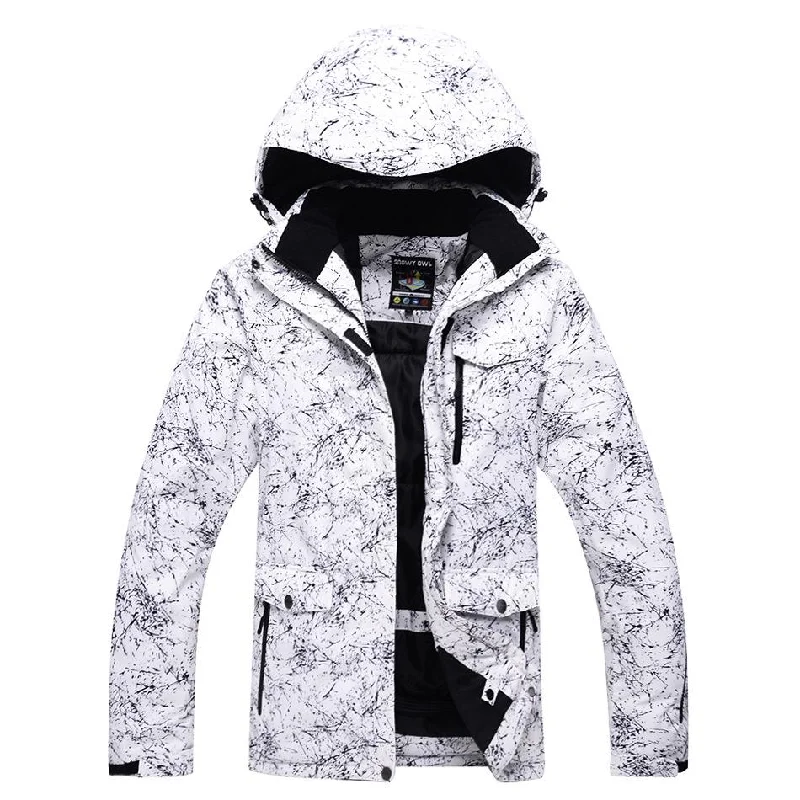 Women's Unisex Snowy Owl Mountain Ice Breaker Waterproof Hooded Ski Jacket Cotton Fabric Linen Fabric Terry Fabric