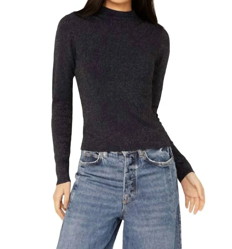 Amia Sparkle Sweater In Navy Tailored Straight A-Line