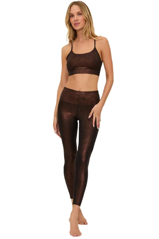 Beach Riot Tayler 7/8 Legging Java Glimmer Fashionable Solid Color Tights