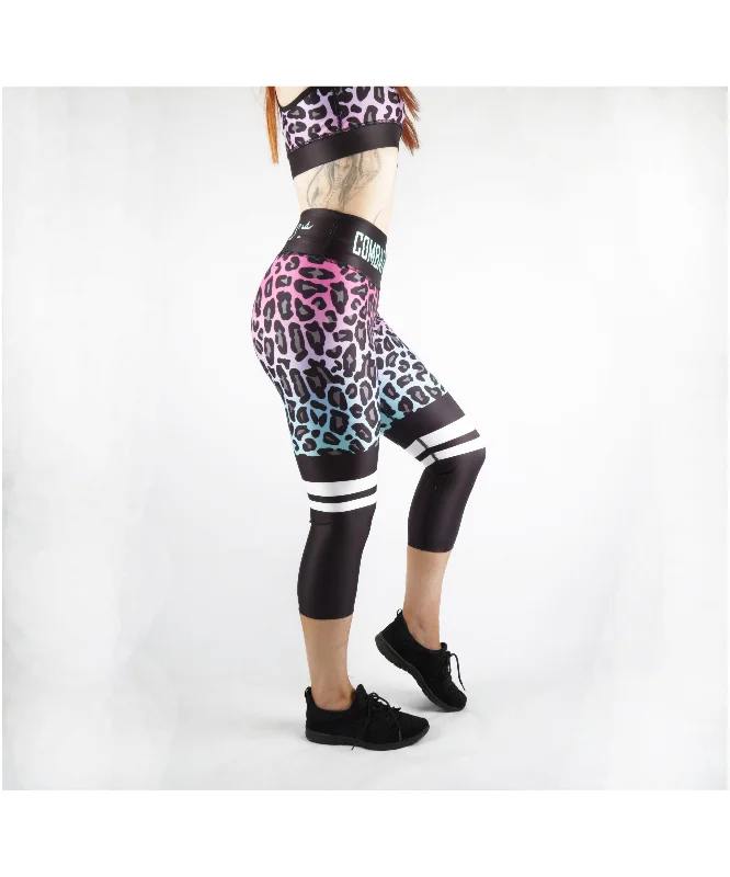 Combat Dollies Fuchsia Fall Capri Fitness Leggings Fashionable Sports Leggings