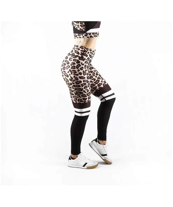 Combat Dollies Leopard Print Fitness Leggings Trendy Adjustable Waist Leggings