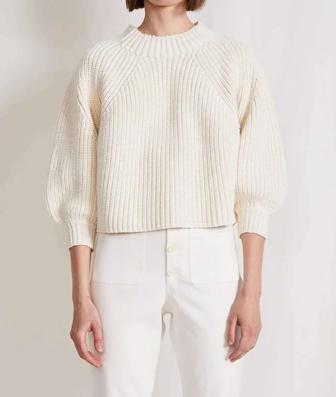 Eco Nueva Merel Sweater In Cream Sequined Glittery Shiny