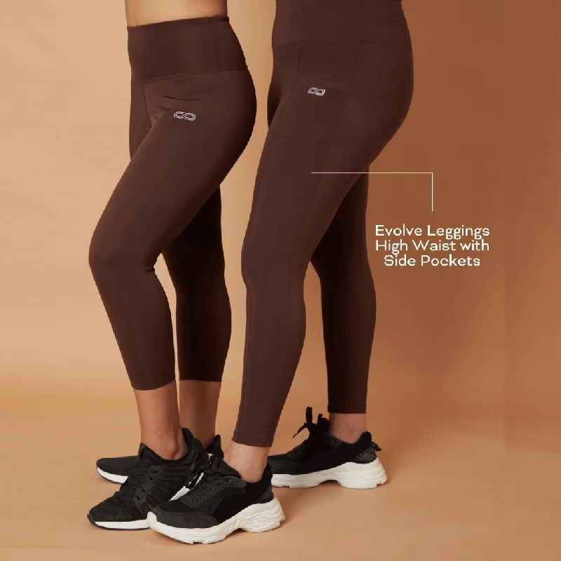 Evolve Leggings Java Fashionable Embroidered Detail Leggings