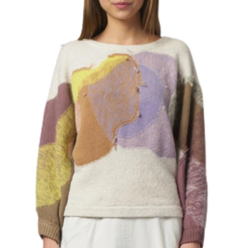 Hazel Pullover Sweater In Pastel Chenille Brocade Lace