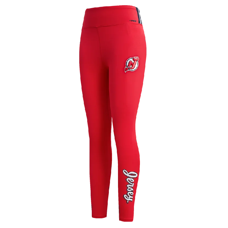 NHL NEW JERSEY DEVILS CLASSIC WOMEN'S JERSEY LEGGING (RED) Trendy Tie-Dye Leggings