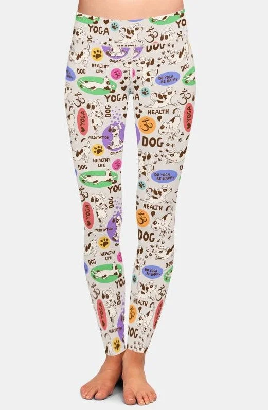 Ladies 3D Cartoon Dog Yoga Printed Leggings Comfortable Plus Size Leggings