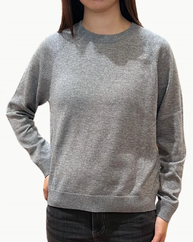 Marum Woman Knit Pullover Sweater In Middle Grey Bright Pastel Dark