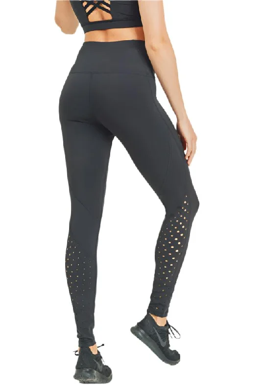 Mono B Holey Moley Green Legging APH8022 Trendy Seamless Sports Leggings