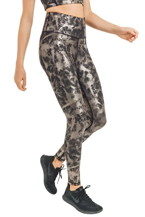 Mono B Metallic Foil Printed High-Waist Leggings APH2873 and Plus Fashionable Solid Color Tights