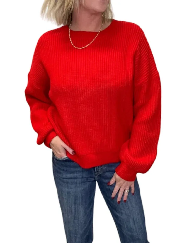 Oversized Jolly Sweater In Red Wool Sweater Cotton Sweater Cashmere Sweater