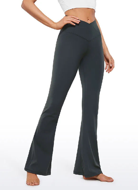 Butterluxe Flare Leggings 31'' - V Cross Waist Trendy High-Compression Leggings