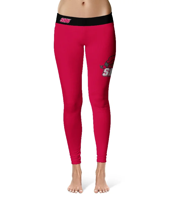 SHU Sacred Heart Pioneers Game Day Logo on Thigh Red Yoga Leggings for Women by Vive La Fete Stylish High-Waisted Leggings