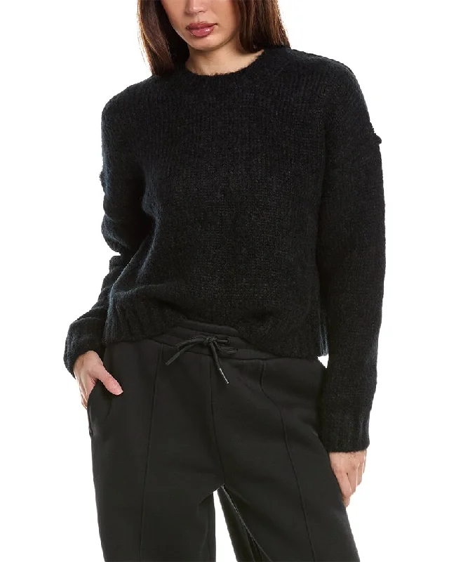 Sweaty Betty Boucle Alpaca & Mohair-Blend Sweater Hooded Sweater Collared Sweater Shawl Collar