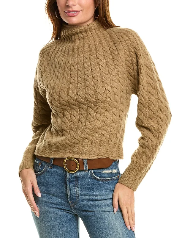 Theory Funnel Neck Wool & Cashmere-Blend Sweater Fleece Sweater Nylon Polyester