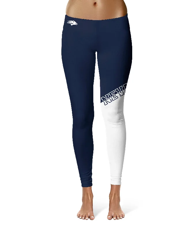 University of Nevada Reno Wolfpack Game Day Leg Color Block Navy White Yoga Leggings for Women by Vive La Fete Comfortable Slip-On Leggings