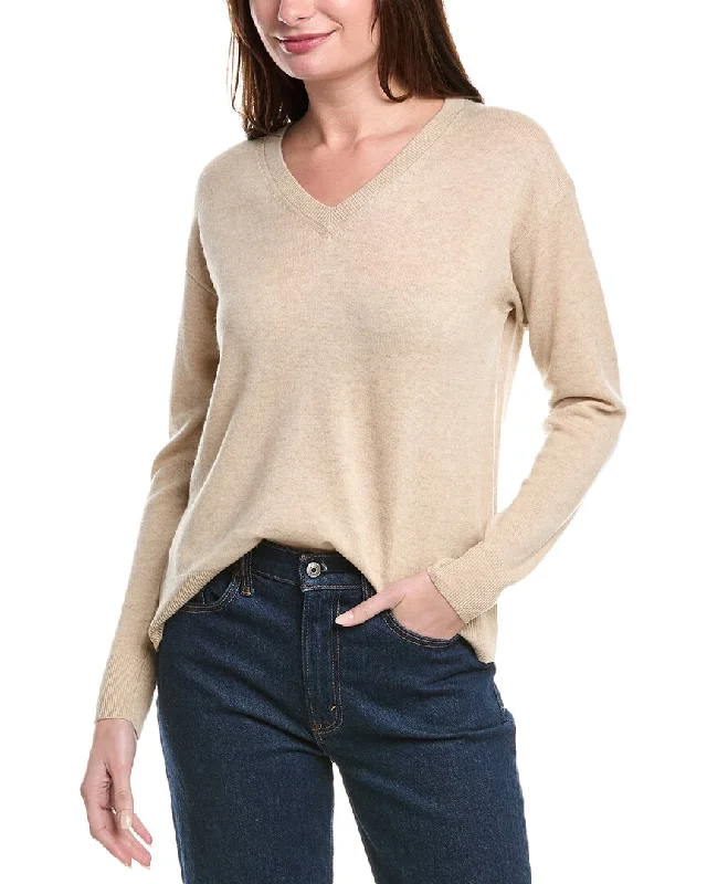 Vince Boxy Wool & Cashmere-Blend Sweater Transparent Opaque Sheer