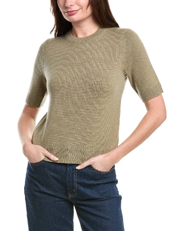 Vince Wool & Cashmere-Blend Sweater Chenille Brocade Lace