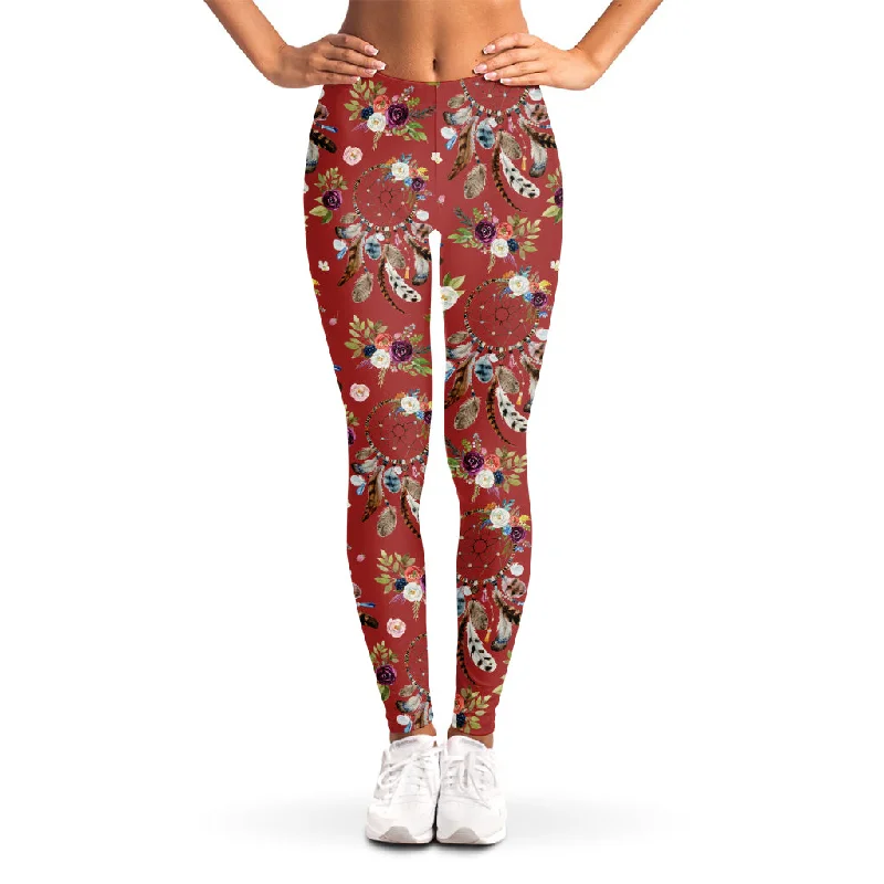 Vintage Dream Catcher Pattern Print Women's Leggings Fashionable Tummy Control Leggings