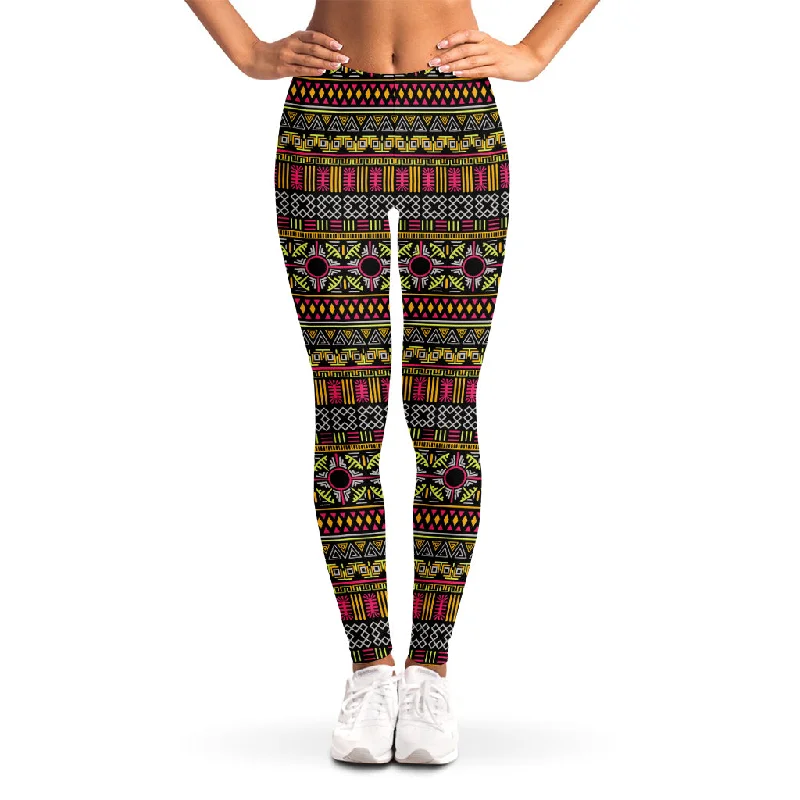 Vintage Ethnic Pattern Print Women's Leggings Trendy Sports Performance Leggings