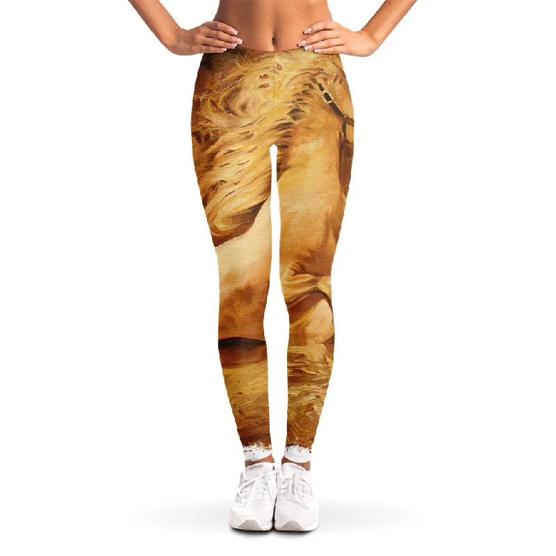 Vintage Horse Painting Print Women's Leggings Trendy High-Compression Leggings