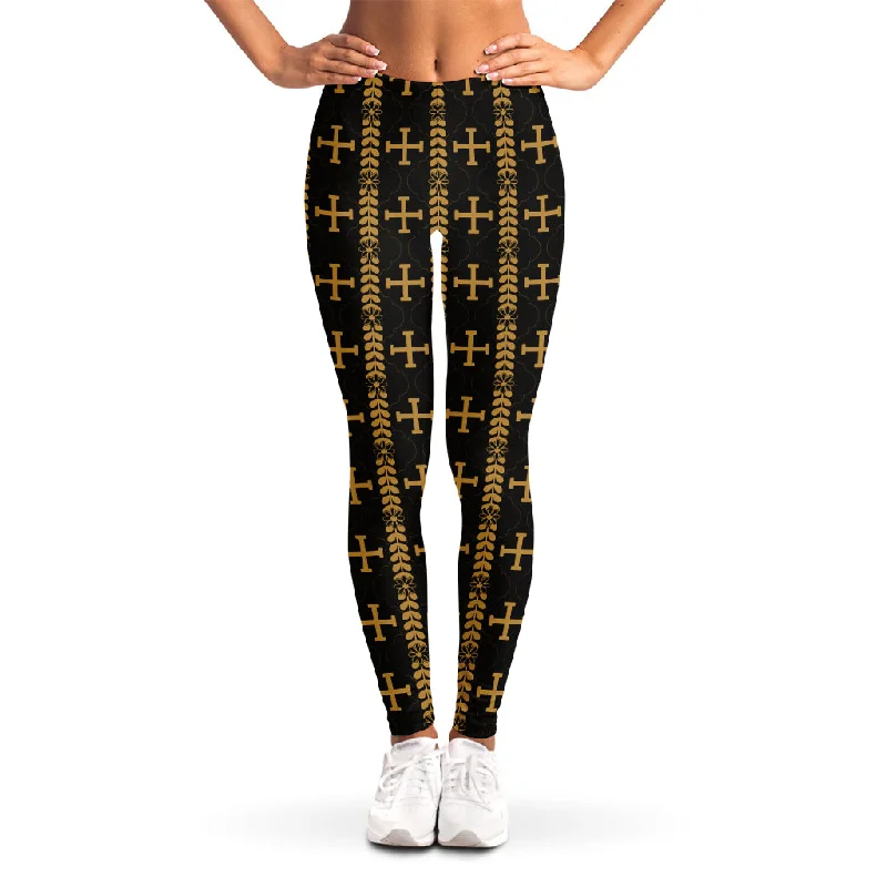 Vintage Orthodox Pattern Print Women's Leggings Cozy Sweat-Wicking Leggings