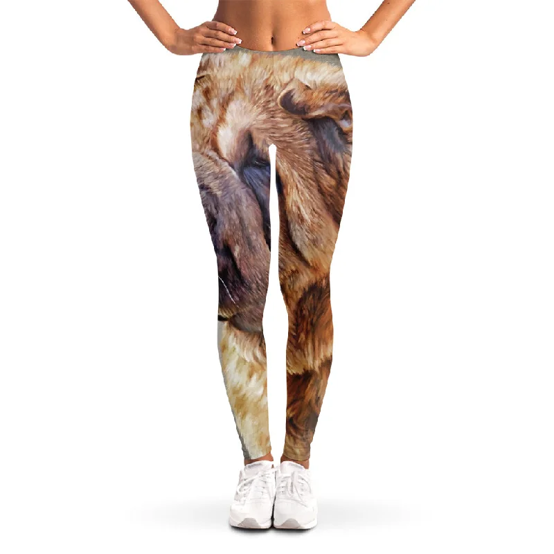 Vintage Shar Pei Print Women's Leggings Stylish Side-Stripe Leggings