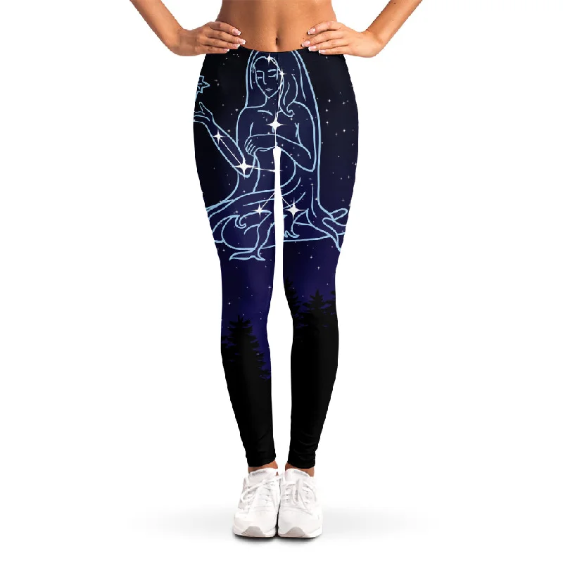 Virgo Constellation Print Women's Leggings Stylish Yoga Leggings