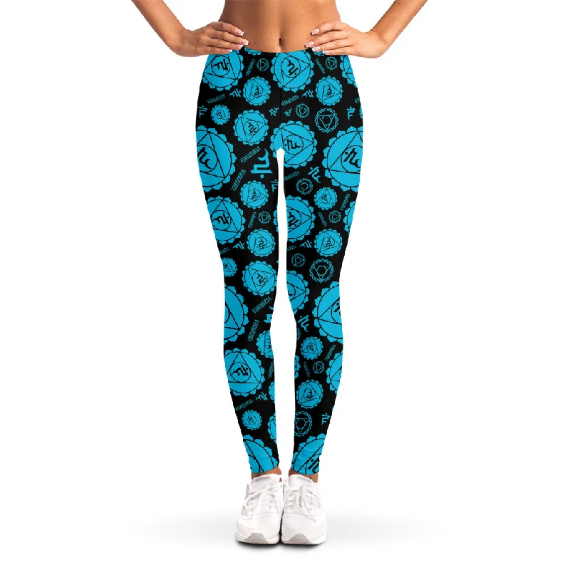 Vishuddha Chakra Pattern Print Women's Leggings Comfortable Compression Leggings