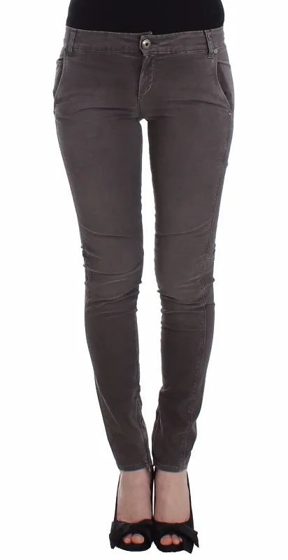 Chic Gray Slim Leg Jeans - Elegance Meets Comfort Trendy Skinny High-Waist Jeans