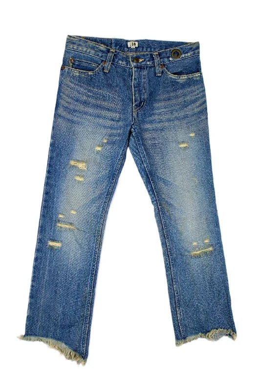 L.G.B - Cropped Distressed Jeans Casual Wide-Legged Denim Jeans