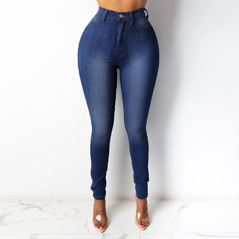 Fashion Women's Wear Jeans Slim Fit Elegant Wide-Leg Jeans