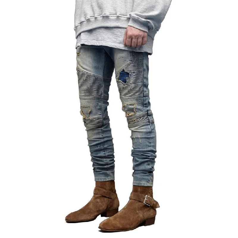 Hip Hop Skinny Jeans For Men Fashionable Straight Cut Jeans