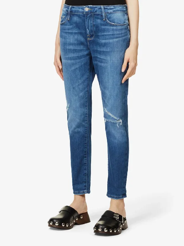 Le Garcon Mid Rise Jeans In Agecroft Destruct Stylish High-Waist Skinny Denim