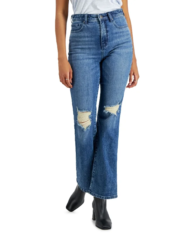 Style & Co Vintage Classic Ripped Bootcut Jeans Comfortable Flare Leg Jeans