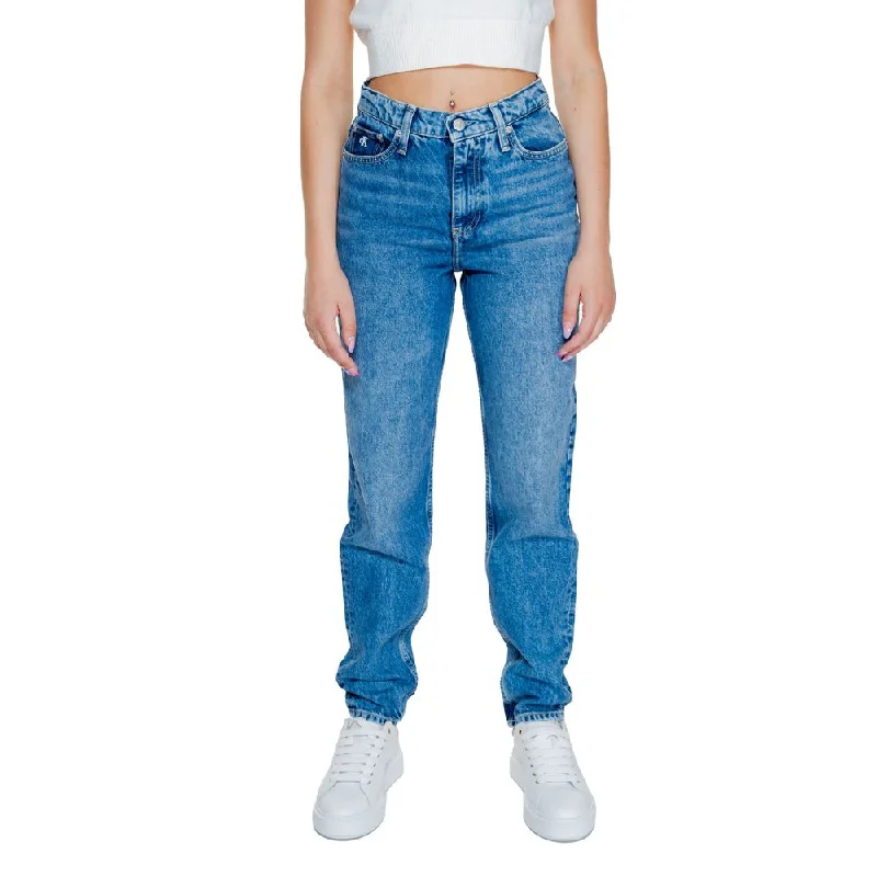 Blue Cotton Jeans & Pant Casual High-Waisted Bootcut Jeans