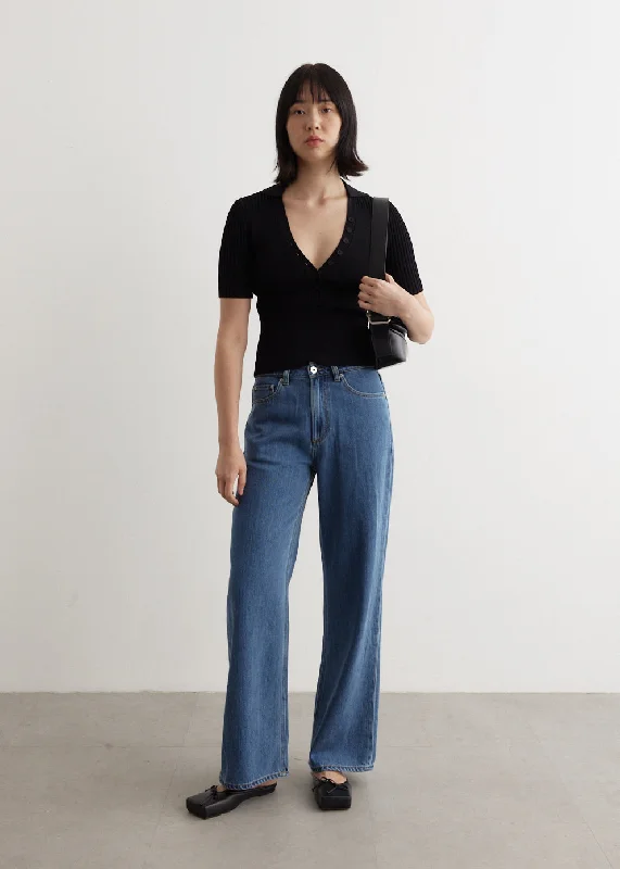 Crash Wide Leg Jeans Chic Cropped Jeans