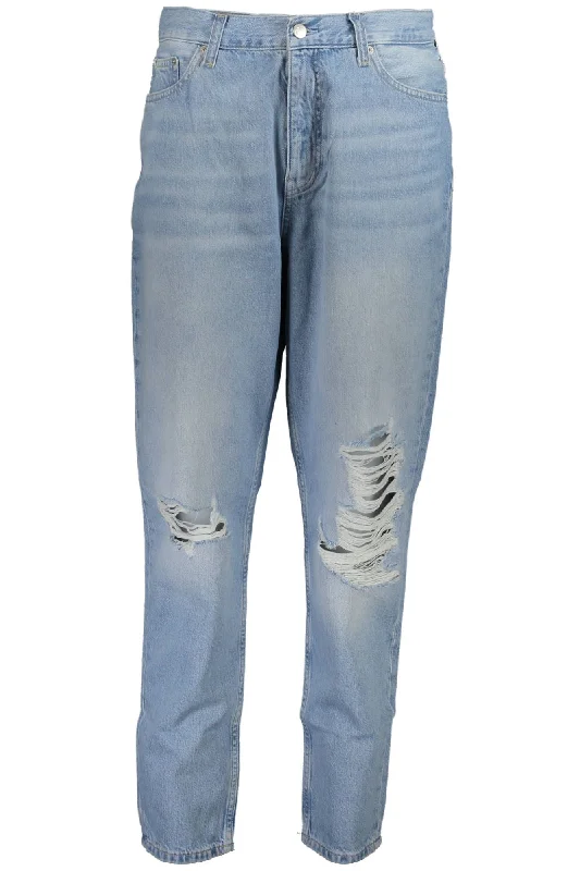 Light Blue Cotton Women Jeans Chic Faded Blue Jeans