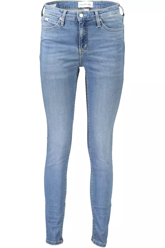 Light Blue Cotton Women Jeans Fashionable Distressed Jeans