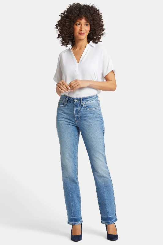 Marilyn Straight Jeans - Hidden Lake Comfortable Drawstring Waist Jeans