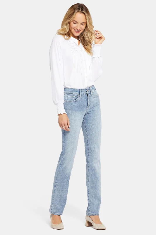 Marilyn Straight Jeans In Long Inseam - Haley Trendy Plus Size Jeans