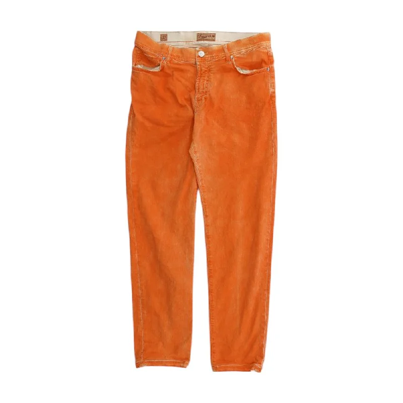 Orange Solid Regular Jeans Comfortable Dark Wash Jeans