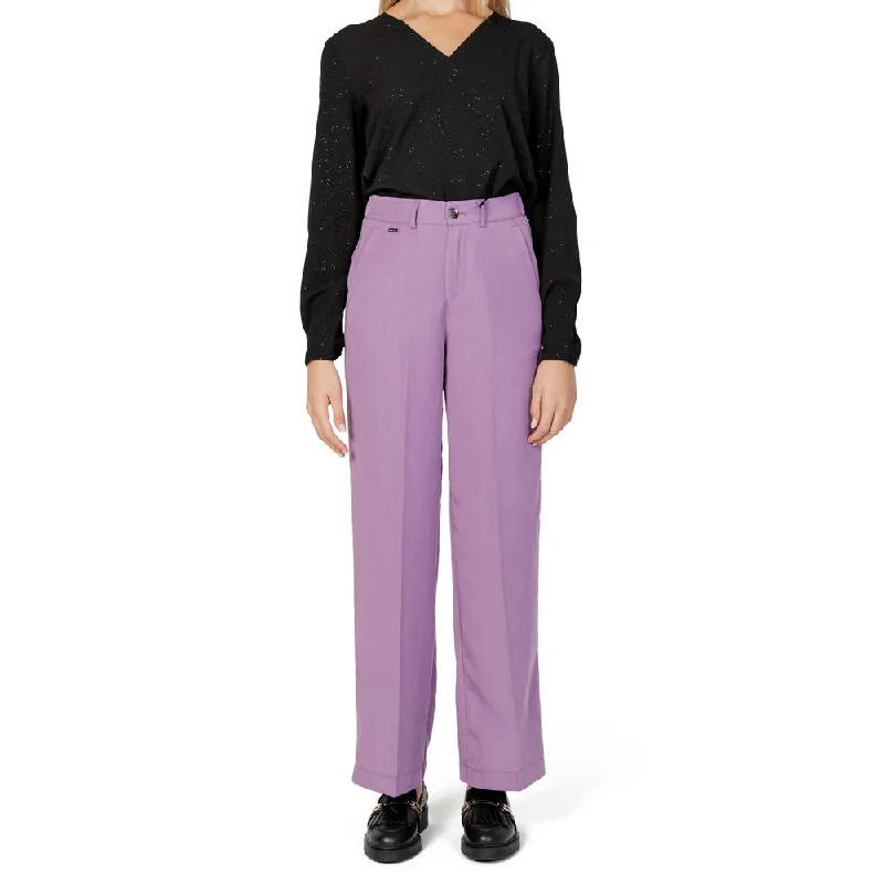 Purple Lyocell Jeans & Pant Elegant Skinny Leg Jeans