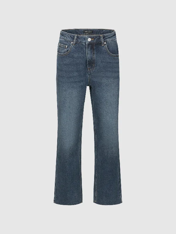 Skinny Straight Jeans Cozy Tencel Blend Denim Jeans