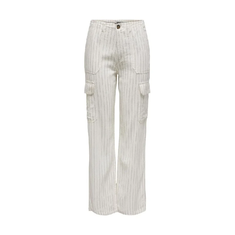 White Linen Jeans & Pant Trendy Patchwork Denim Jeans