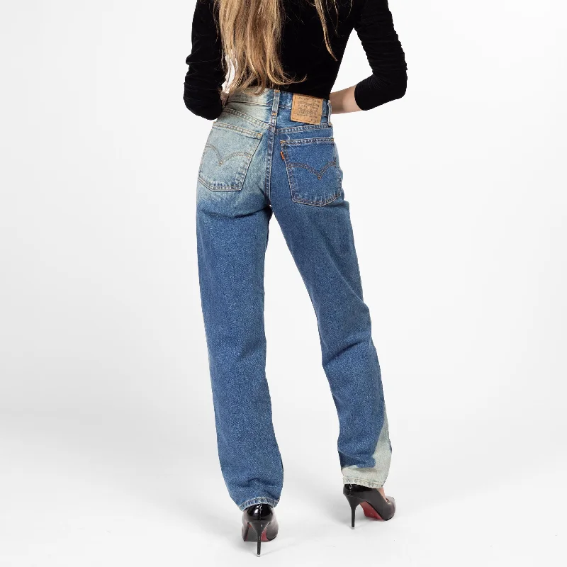 XS 90s Levis Bleached High Waisted Jeans, Deadstock 24" Fashionable Mom Jeans